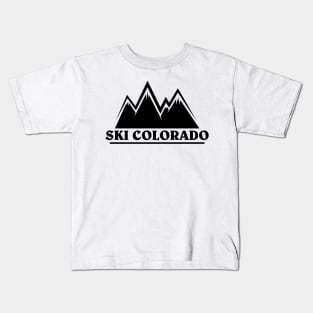 Ski Colorado Mountain Outline Kids T-Shirt